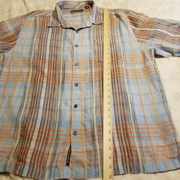 Cubavera Linen Shirt Mens Size 2XL Blue Orange Button Down Classic Collared - Picture 8 of 9